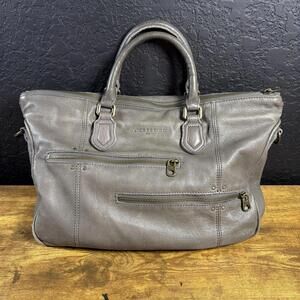 Liebeskind Berlin Leather Tote Bag Womens Gray Taupe Satchel Handbag
